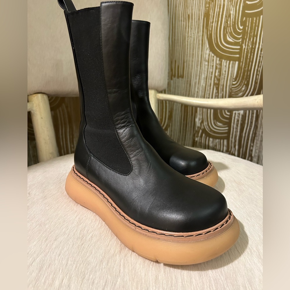 COPY - Khaite black and tan gum-sole combat Chelsea boot 37 38 MAKE OFFER !